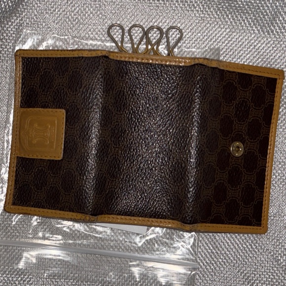 Celine Macadam Gold Plated Keyring Card Holder Wallet - Picture 5 of 13